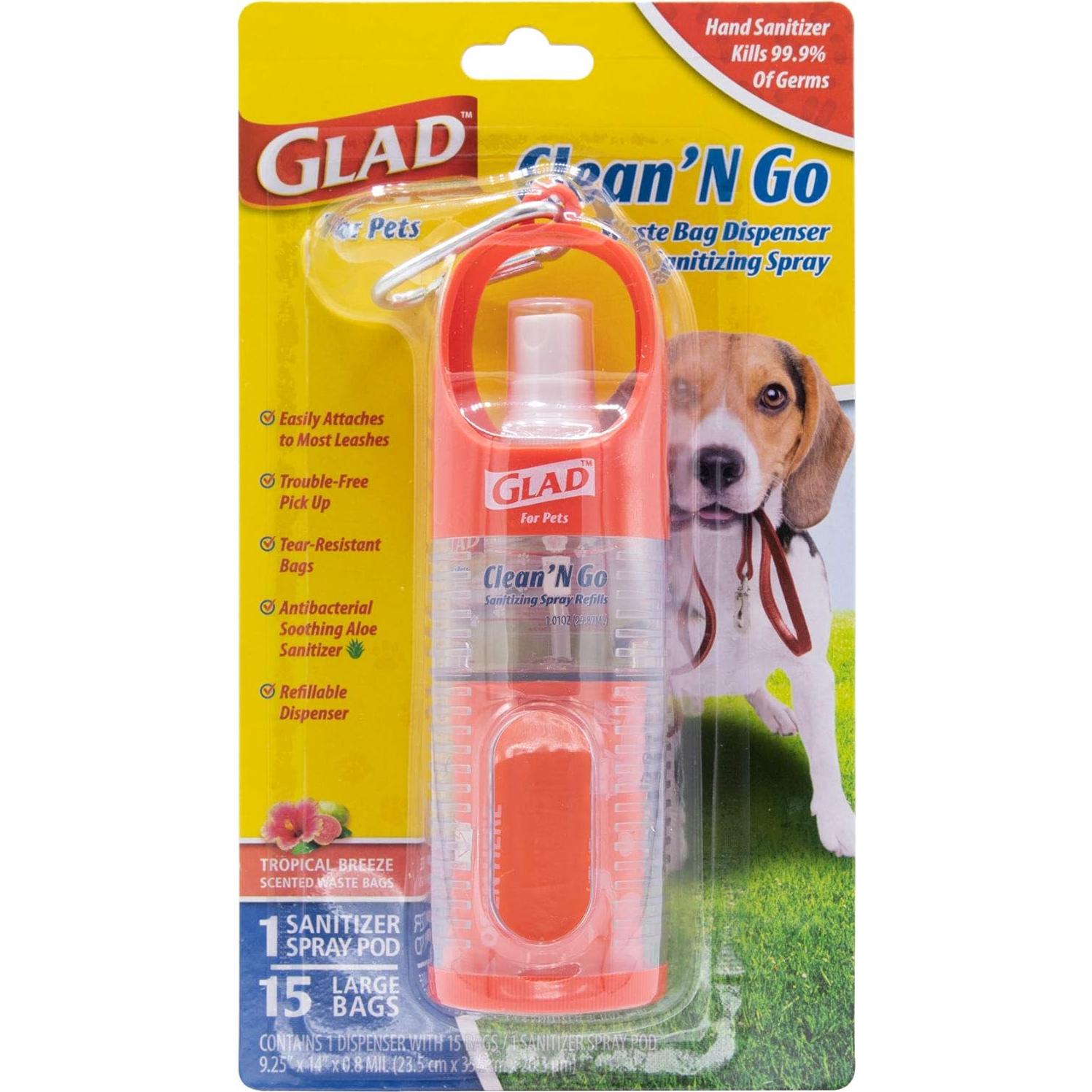 Dispensador de Bolsas de Desechos y Spray Desinfectante Glad for Pets