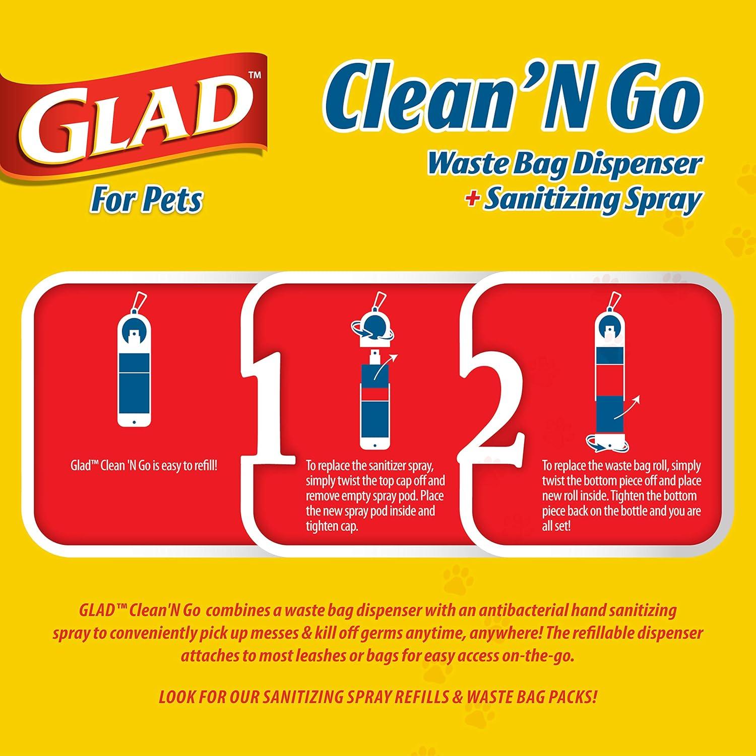 Dispensador de Bolsas de Desechos y Spray Desinfectante Glad for Pets