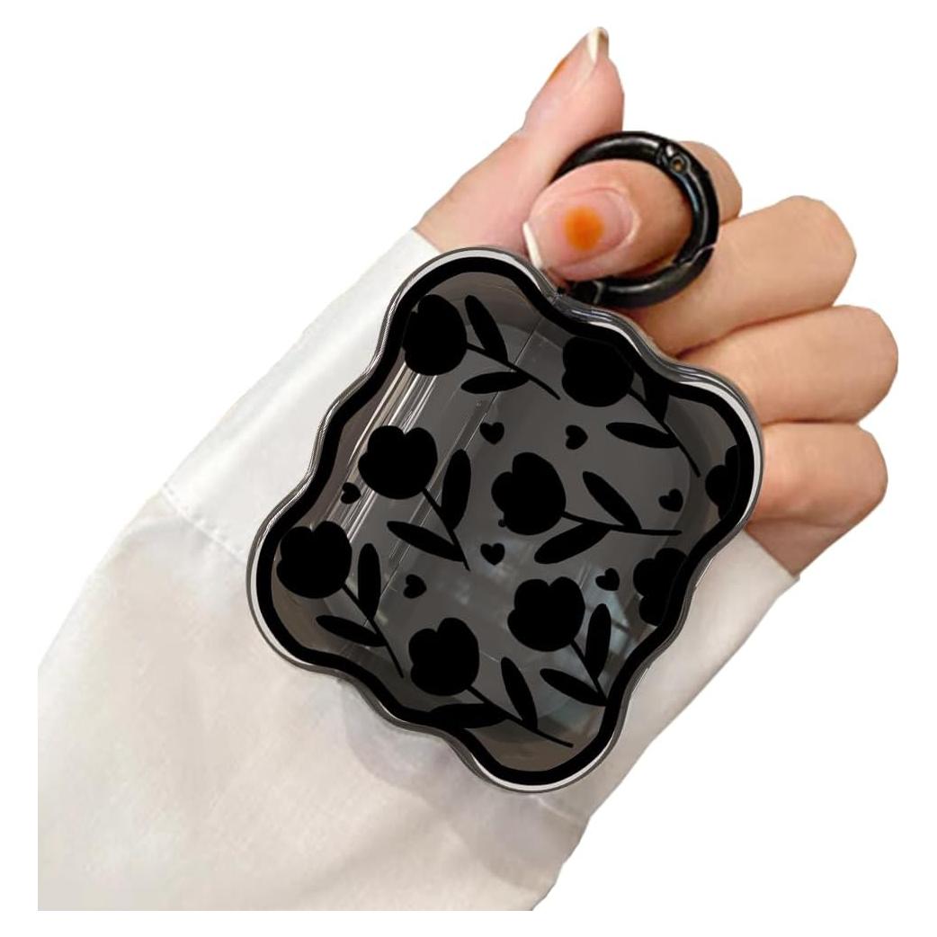 Funda de Silicona para AirPods Pro 2da Generación LALAPOPO Flor Negra