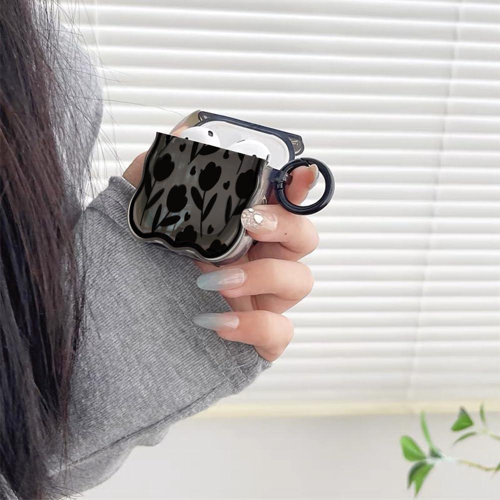 Funda de Silicona para AirPods Pro 2da Generación LALAPOPO Flor Negra