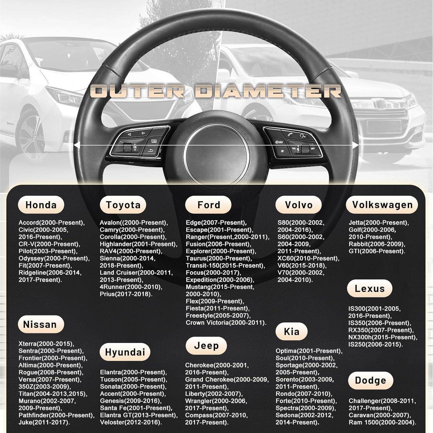 Cubierta de Volante SEG Direct Estándar 37-39 cm Negro Beige