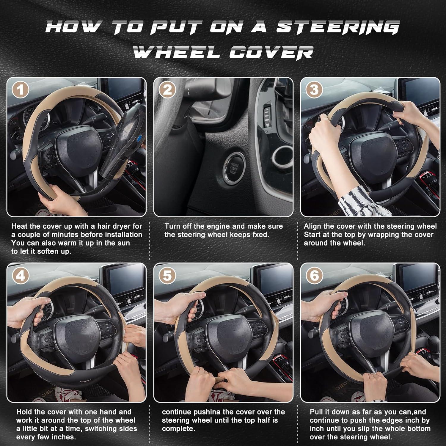 Cubierta de Volante SEG Direct Estándar 37-39 cm Negro Beige