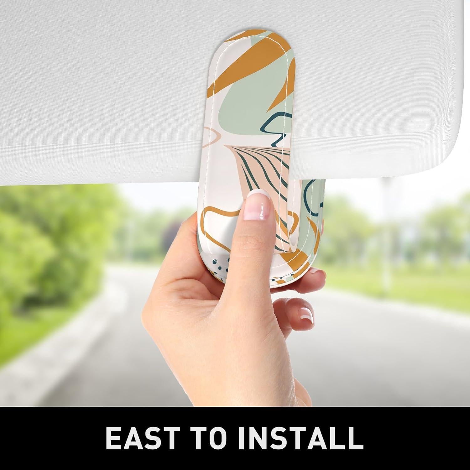 Soporte de Gafas de Sol NPOOYI para Visera de Coche - Hoja Abstracta