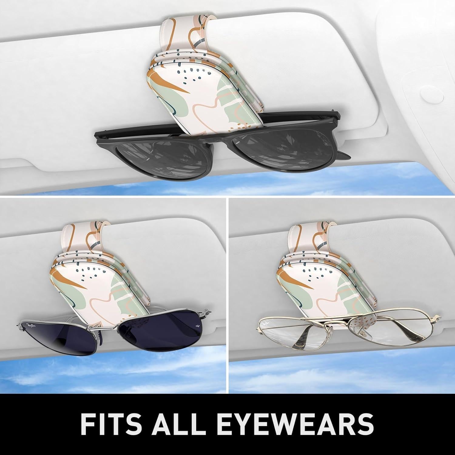 Soporte de Gafas de Sol NPOOYI para Visera de Coche - Hoja Abstracta