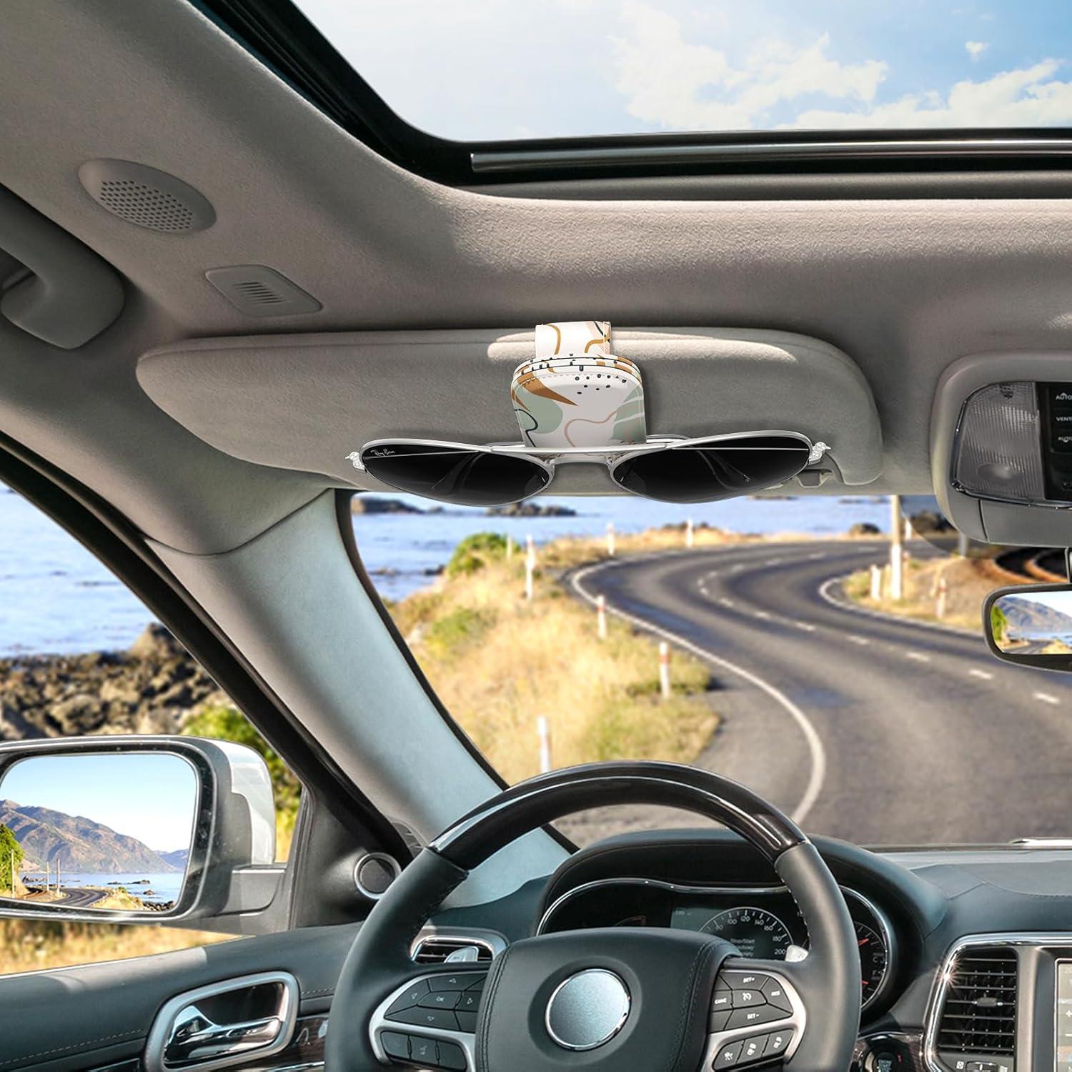 Soporte de Gafas de Sol NPOOYI para Visera de Coche - Hoja Abstracta