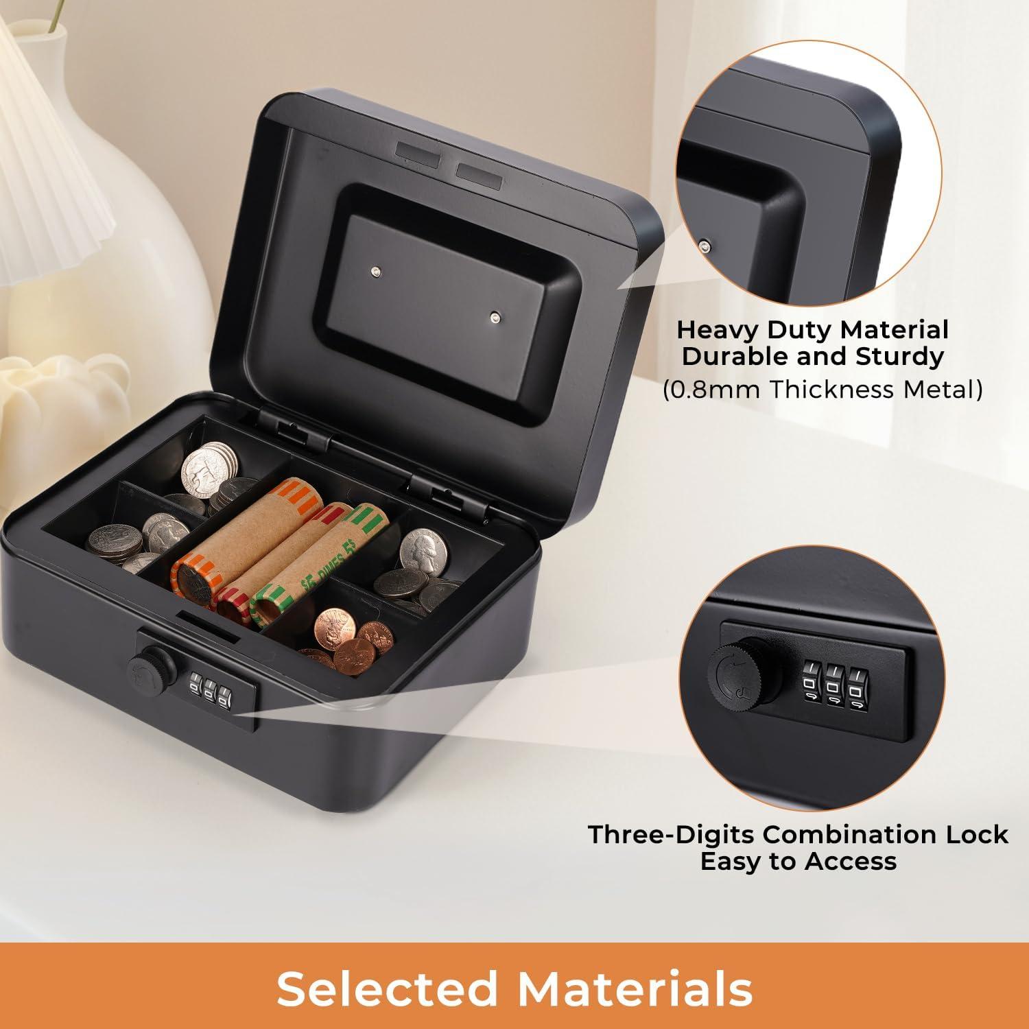 Caja de Dinero Goehiaul Mediana con Cerradura de Combinación 20x16x9cm