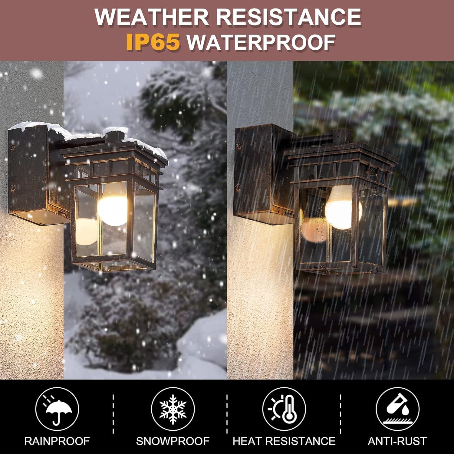 Luz de Pared Exterior FANDBO Dusk to Dawn con Toma GFCI