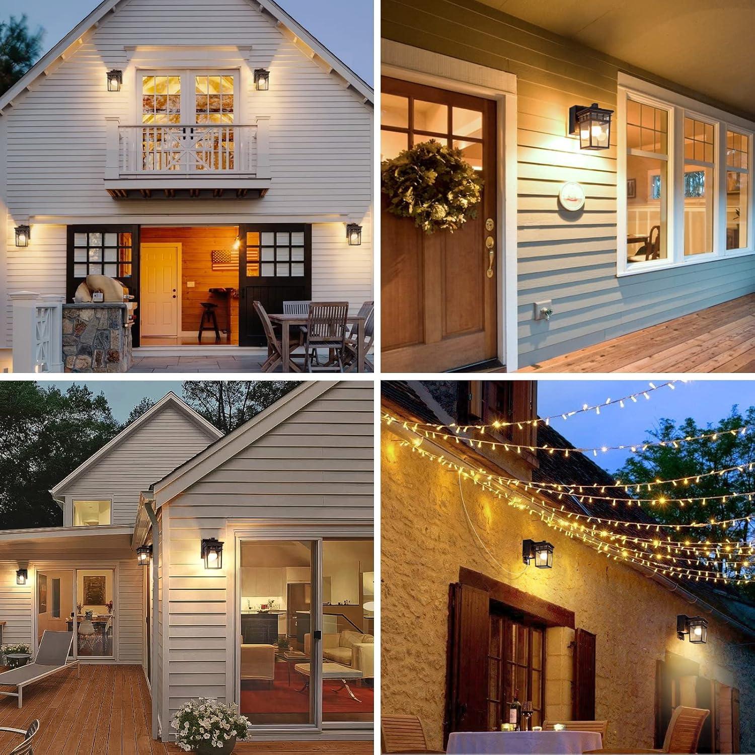 Luz de Pared Exterior FANDBO Dusk to Dawn con Toma GFCI