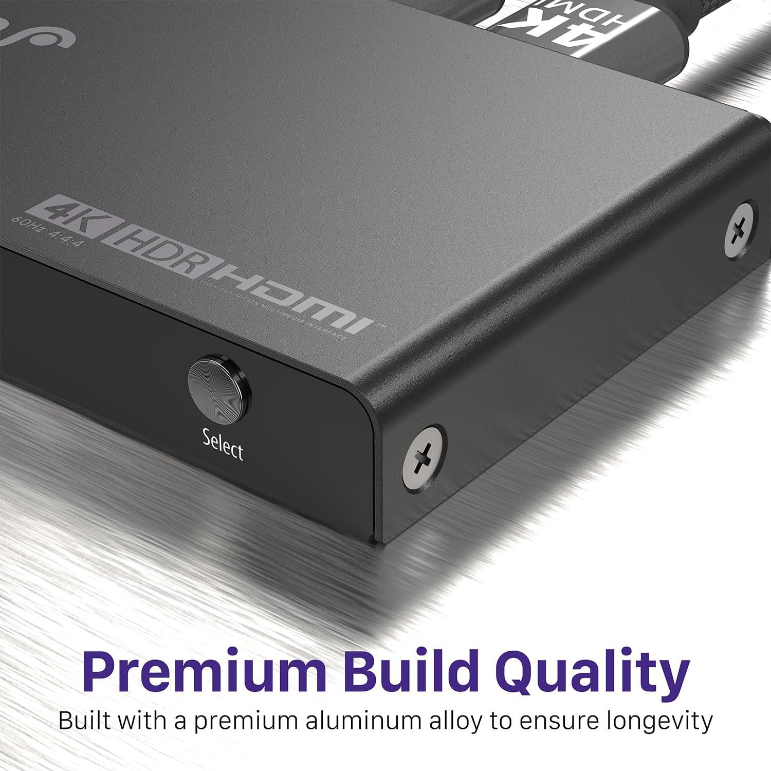 Interruptor HDMI 4K Fosmon 5 Puertos 18Gbps con Control Remoto