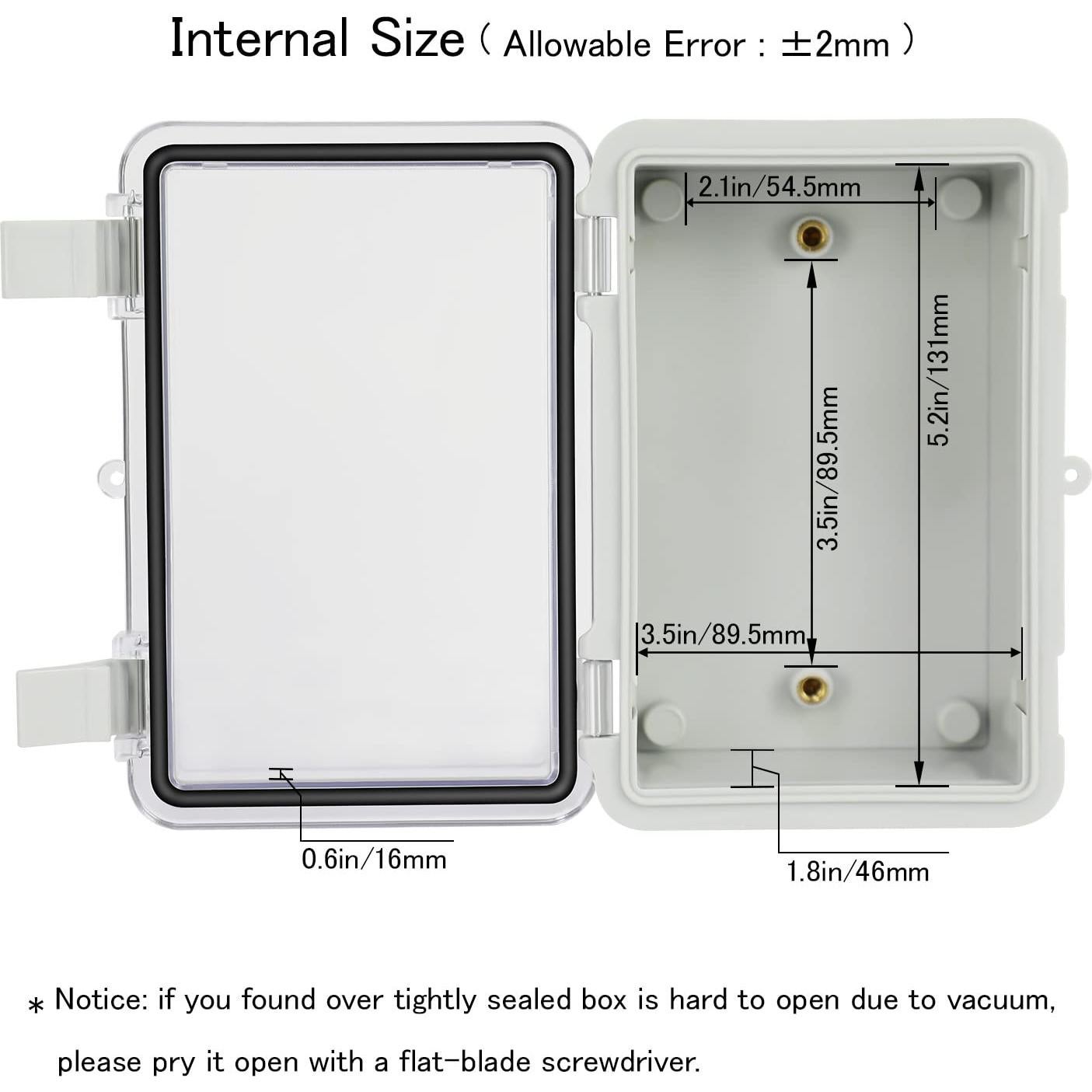 Caja de Conexiones IP65 HoHaing 150x100x70mm Plástico ABS