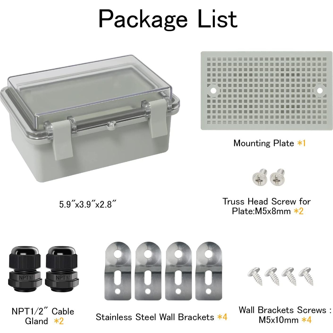 Caja de Conexiones IP65 HoHaing 150x100x70mm Plástico ABS
