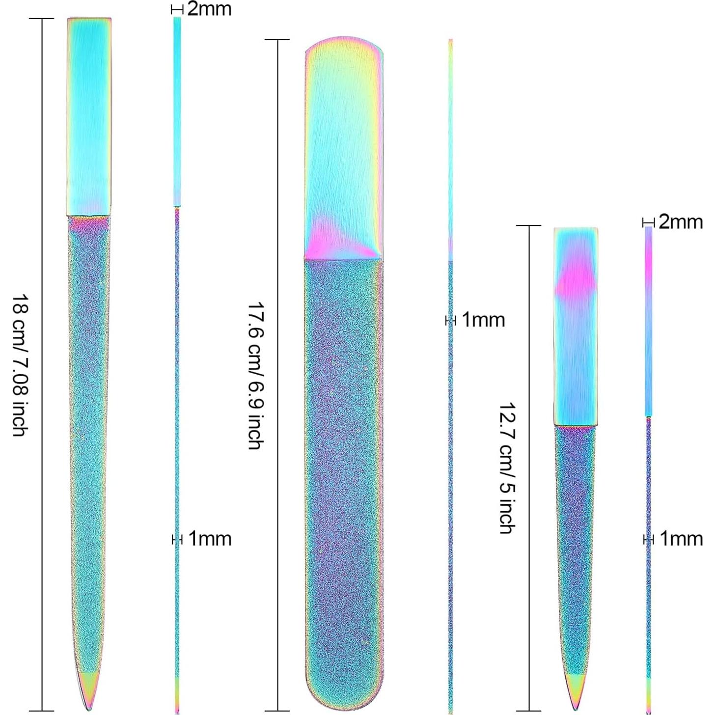 Juego de Limadoras de Uñas Mudder 3 Pcs Acero Inoxidable