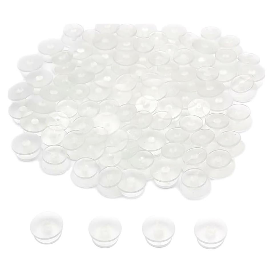 100 Botones de Plástico Transparentes Alamic 12x10mm para DIY