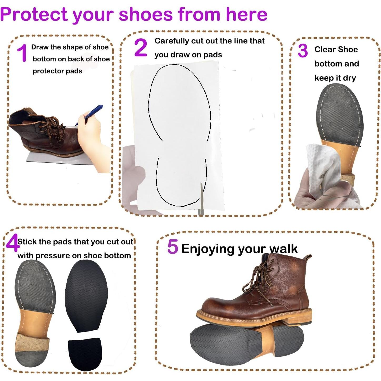 Protectores de Suela de Zapato ZBLGO Antideslizantes 15x27cm