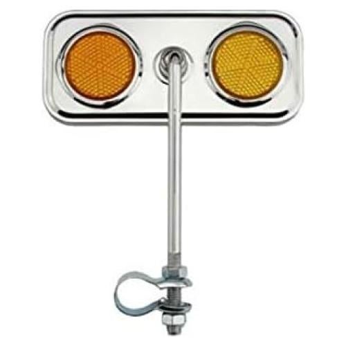 Espejo de Bicicleta Rectangular Alta Cromo 10.16 cm Ámbar
