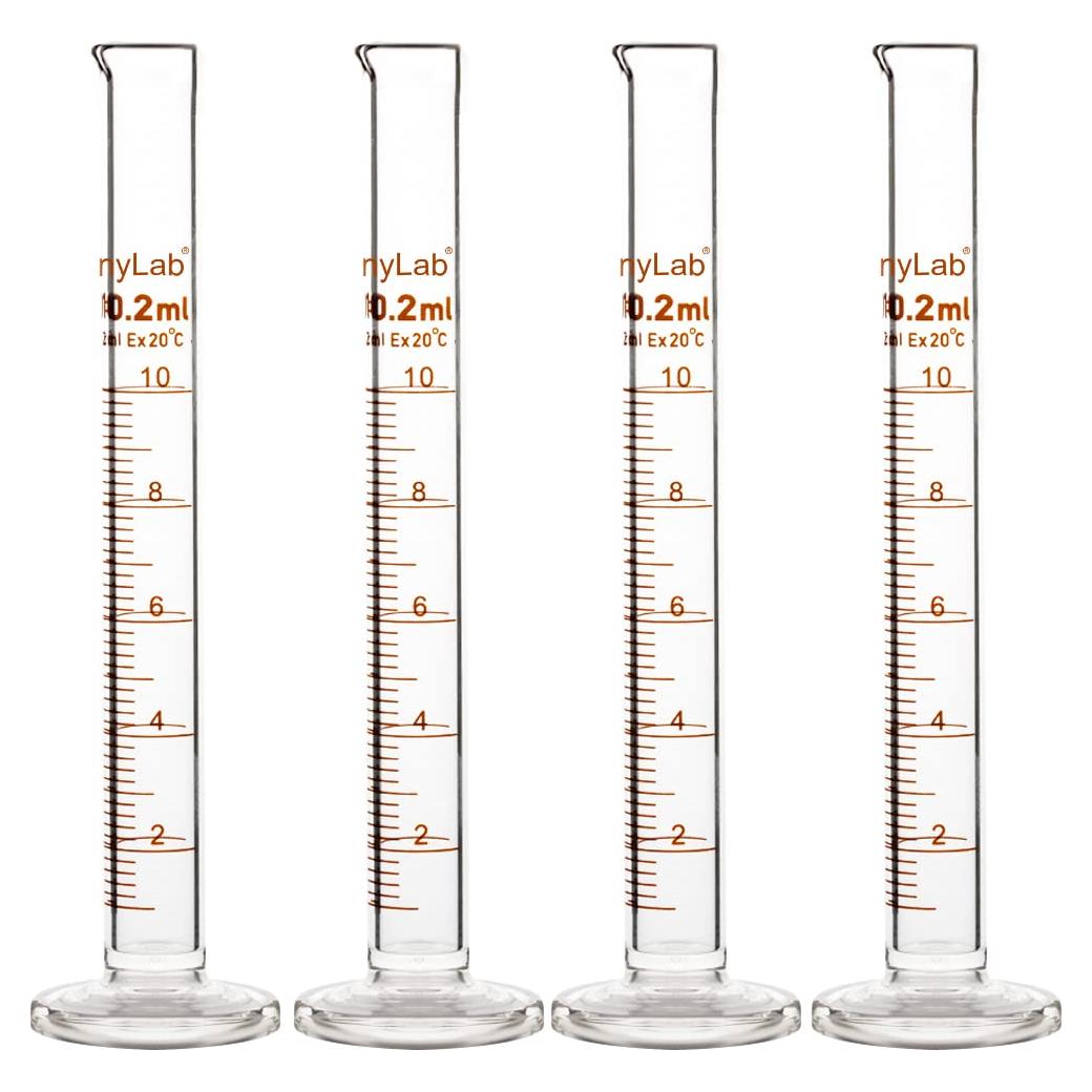 Cilindro Graduado de Vidrio Borosilicato StonyLab 10ml - 4 Pack