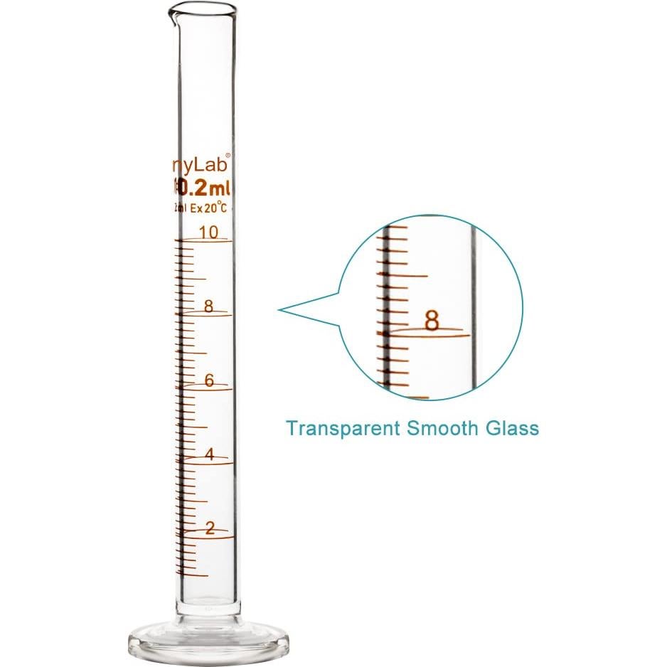 Cilindro Graduado de Vidrio Borosilicato StonyLab 10ml - 4 Pack