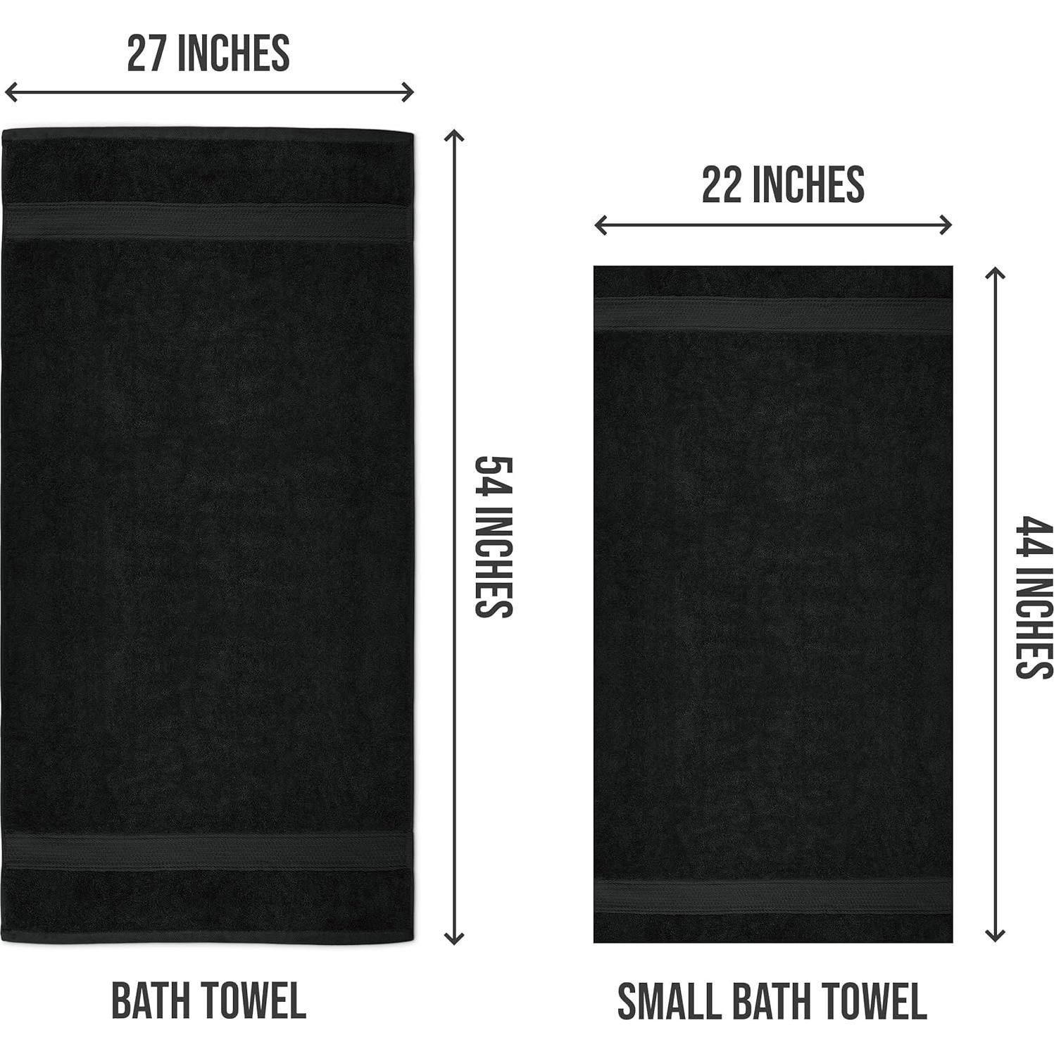 Juego de Toallas de Baño Utopia 6 Piezas 56x112 cm 100% Algodón Negro