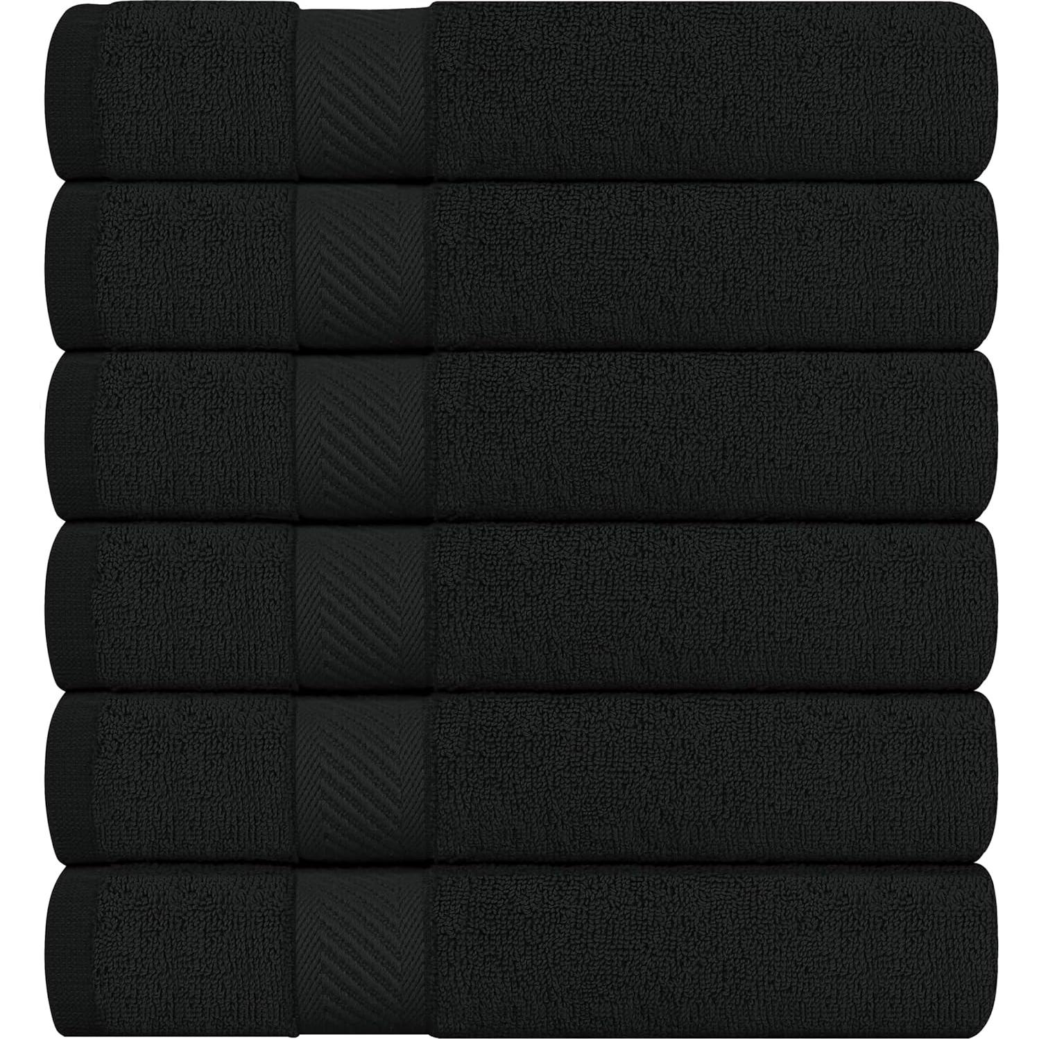 Juego de Toallas de Baño Utopia 6 Piezas 56x112 cm 100% Algodón Negro