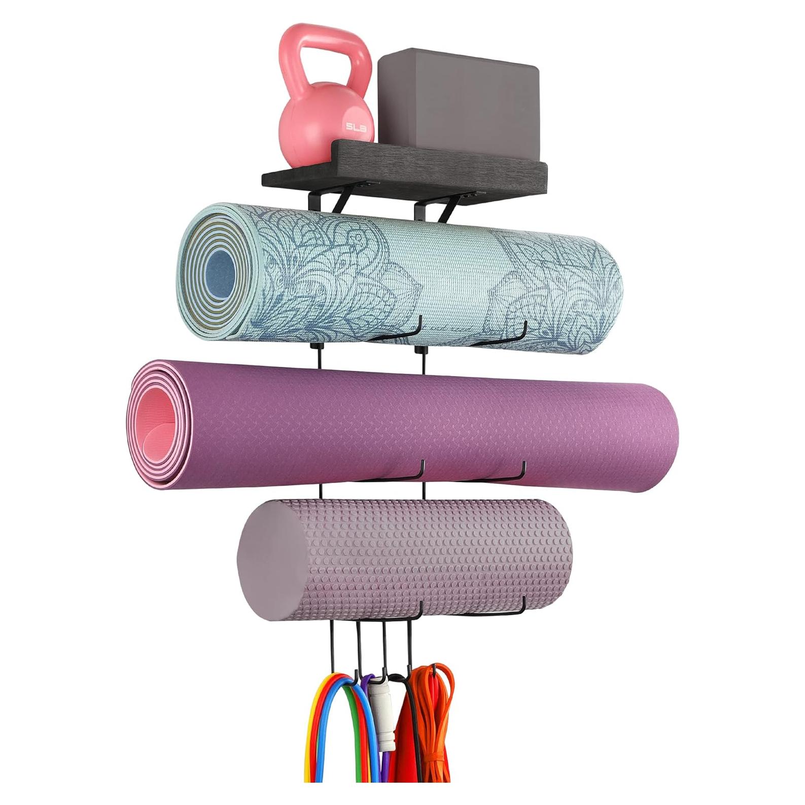 Soporte para Esteras de Yoga VINAEMO Montaje en Pared 3 Estantes