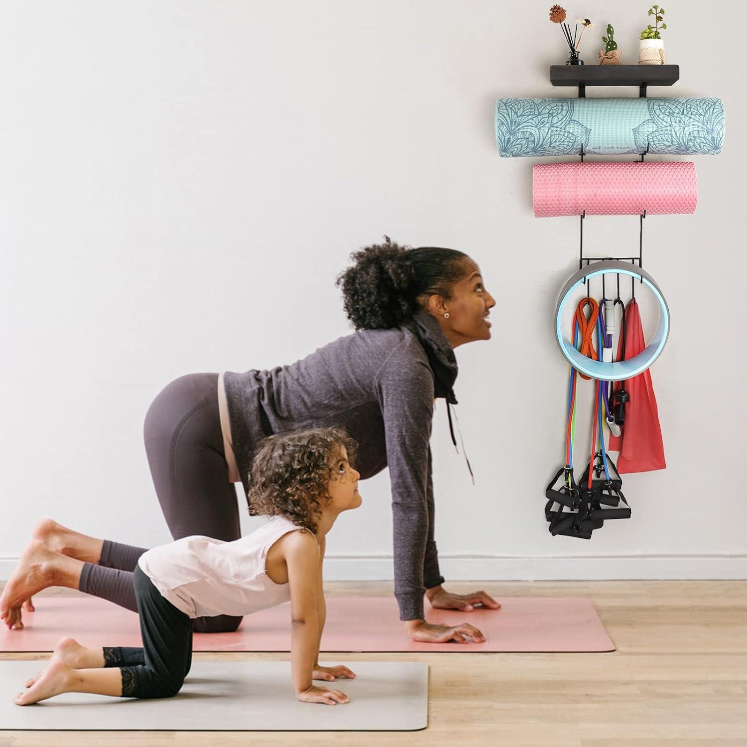 Soporte para Esteras de Yoga VINAEMO Montaje en Pared 3 Estantes