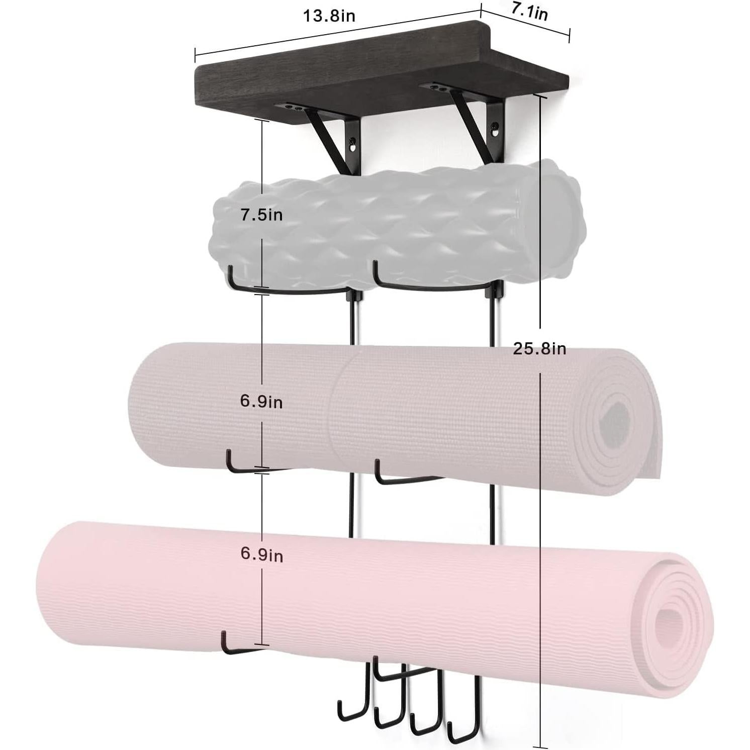 Soporte para Esteras de Yoga VINAEMO Montaje en Pared 3 Estantes
