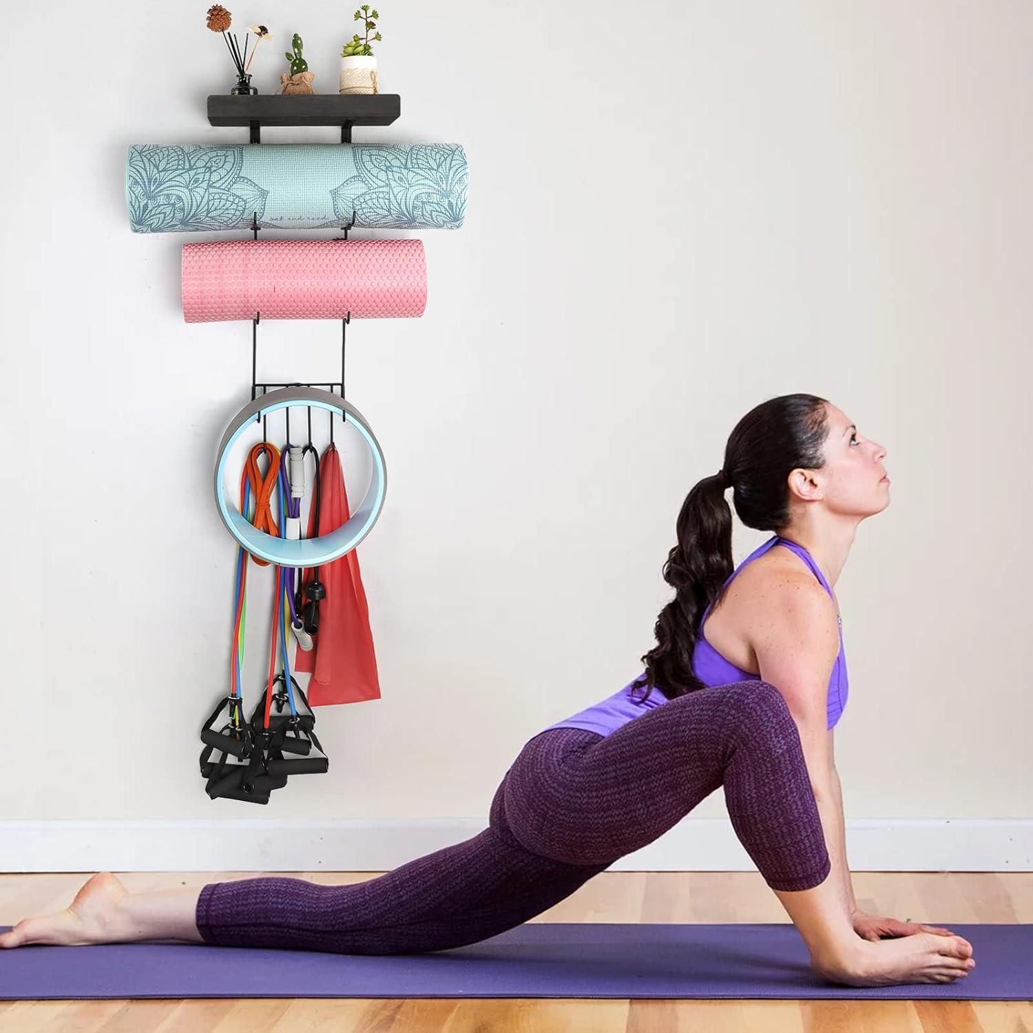 Soporte para Esteras de Yoga VINAEMO Montaje en Pared 3 Estantes