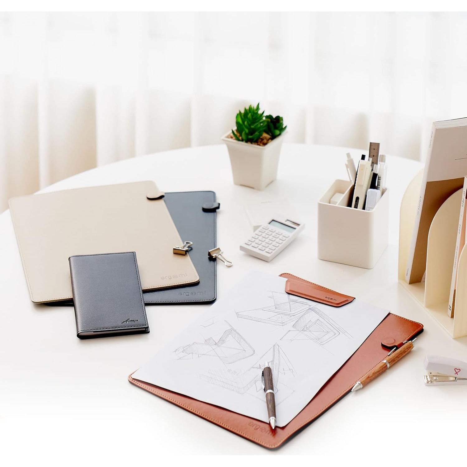 Carpeta Magnética A4 ergomi de Cuero Sintético Marrón