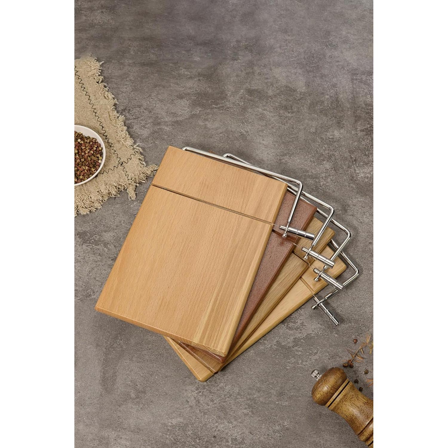 Cortador de Queso Splotiva con Alambre Inoxidable y Tabla de Madera Acacia