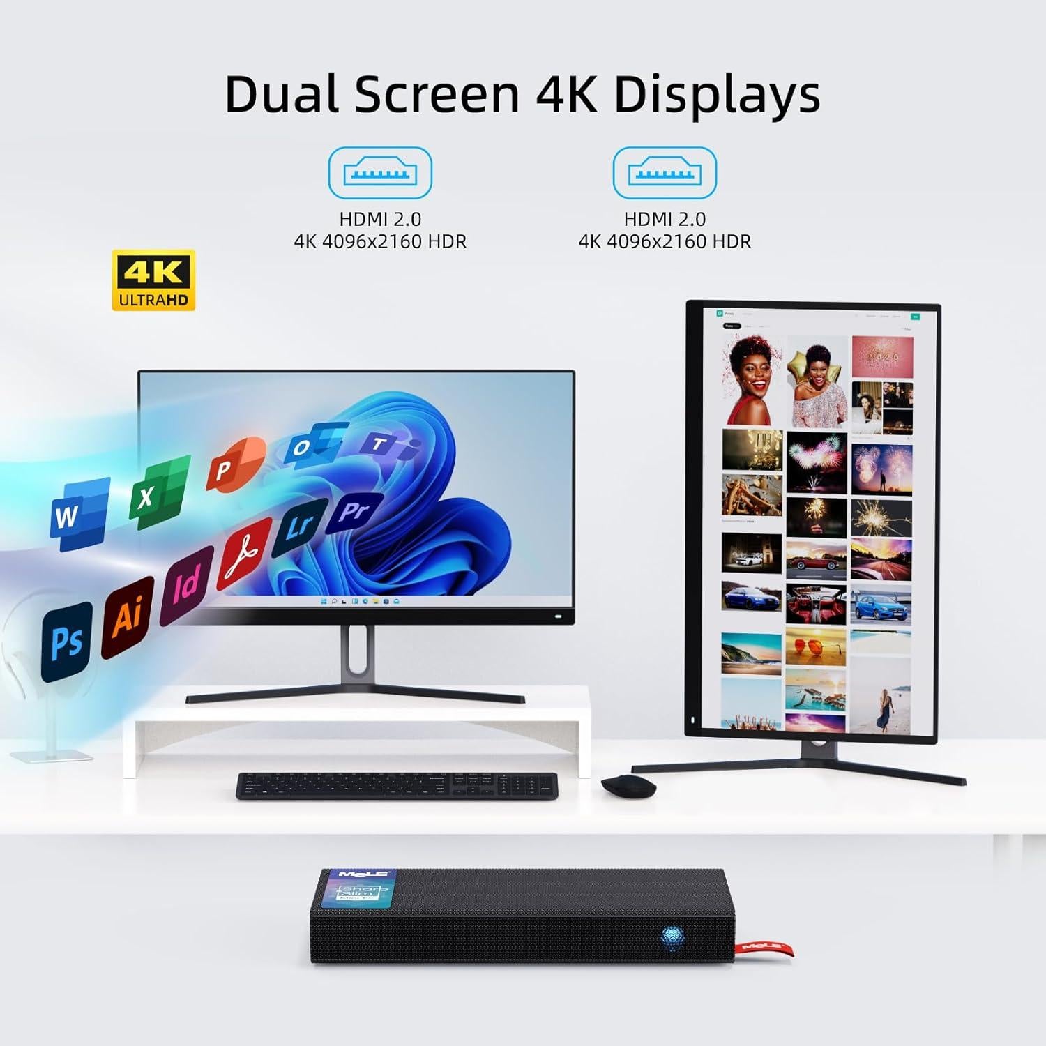 Mini PC MeLE PCG02 Pro 8GB 256GB Sin Ventilador 4K