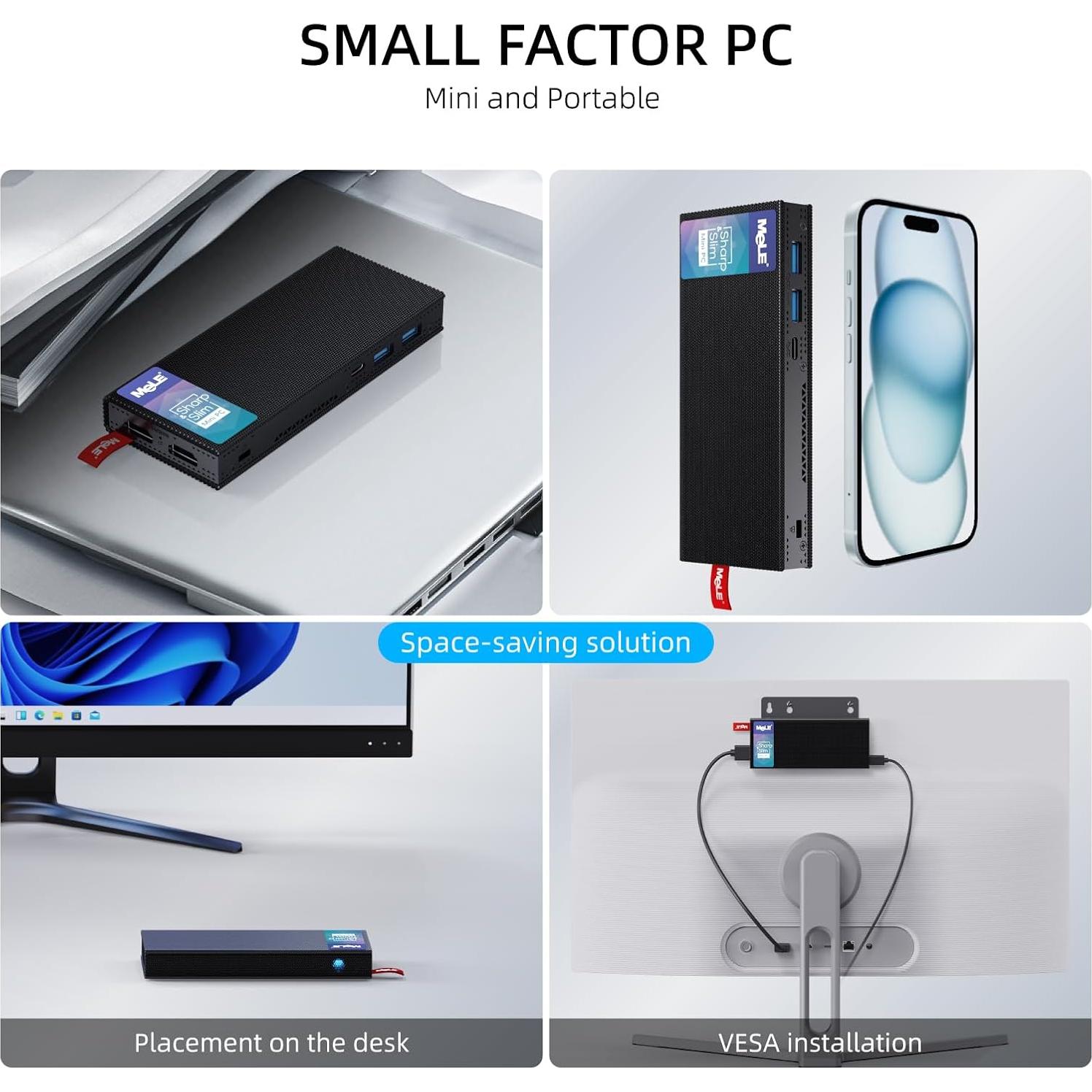 Mini PC MeLE PCG02 Pro 8GB 256GB Sin Ventilador 4K