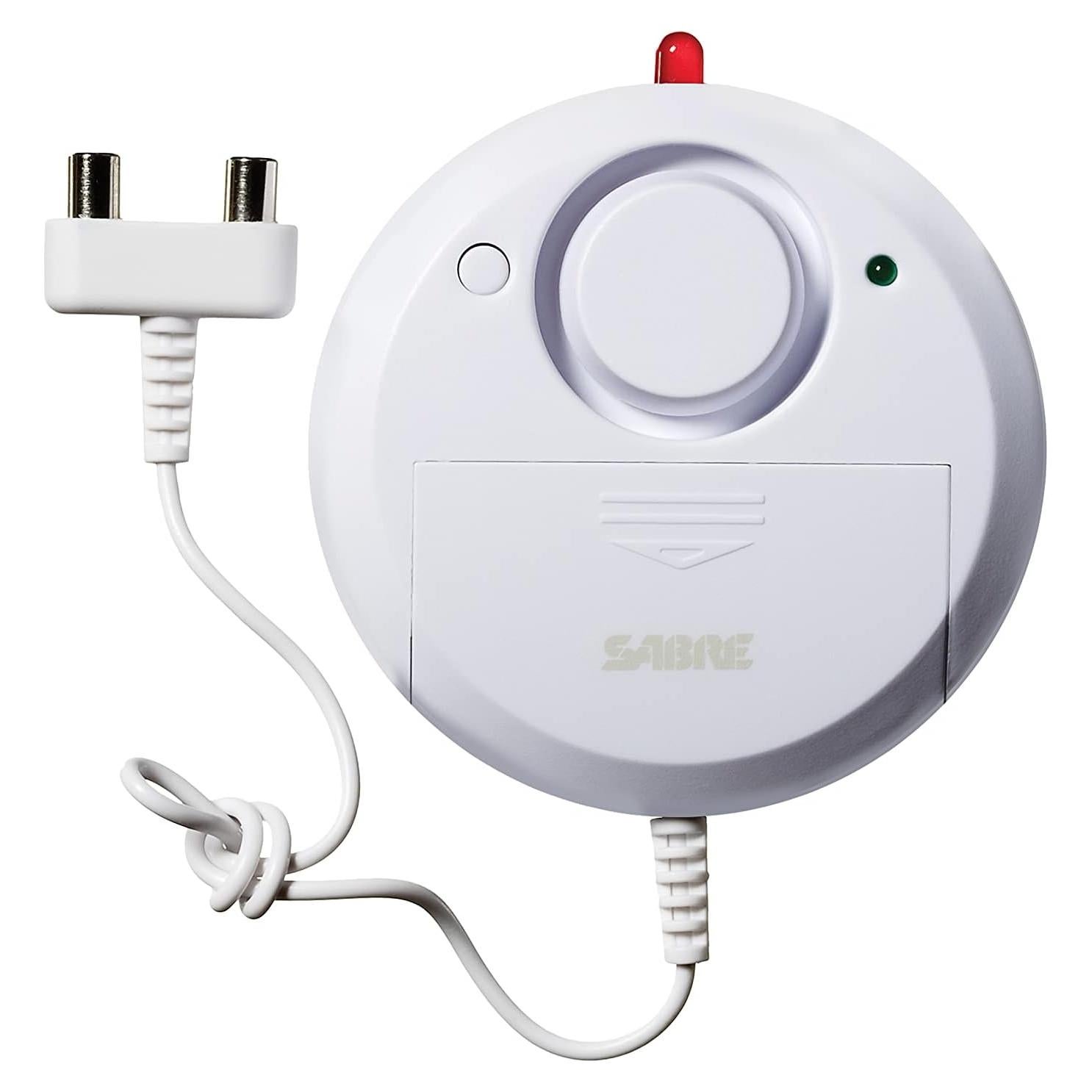 SABRE Water Leakage Alarm, 110 dB Alarm, Audible Up To 1,500-Feet (457-Meters), All Direction Water Sensor, High and Low Volume Settings, Battery Test Button