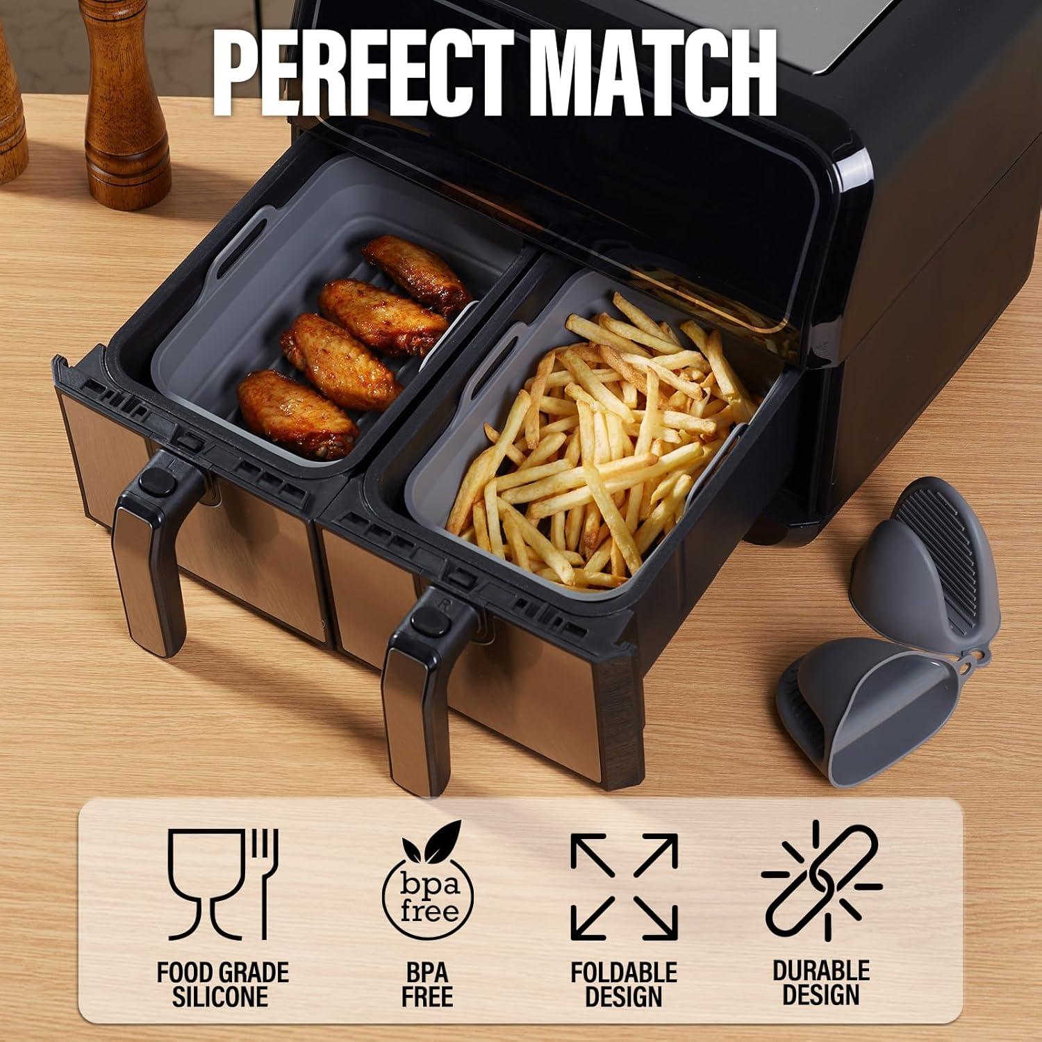 Forros de Silicona Reutilizables para Freidora de Aire Ninja 22x15cm