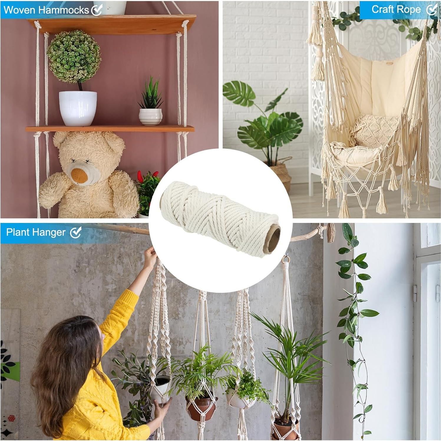 Cuerda de Algodón Natural PATIKIL 15 m x 6 mm Beige Multiusos