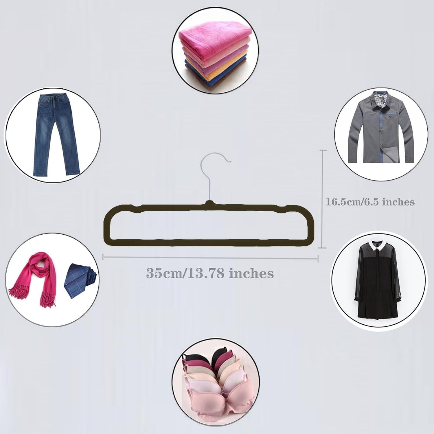 Perchas Antideslizantes VSV de Terciopelo - Paquete de 20