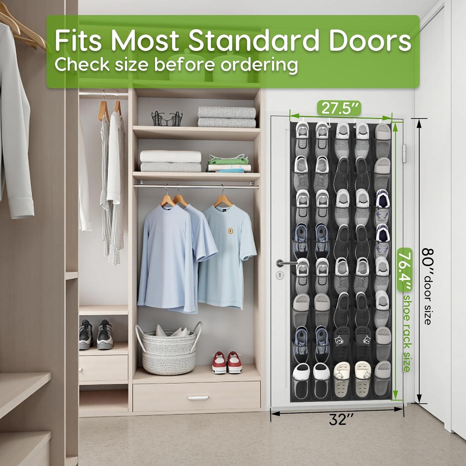 Organizador de Zapatos sobre la Puerta Unjumbly 40 Bolsillos Negro
