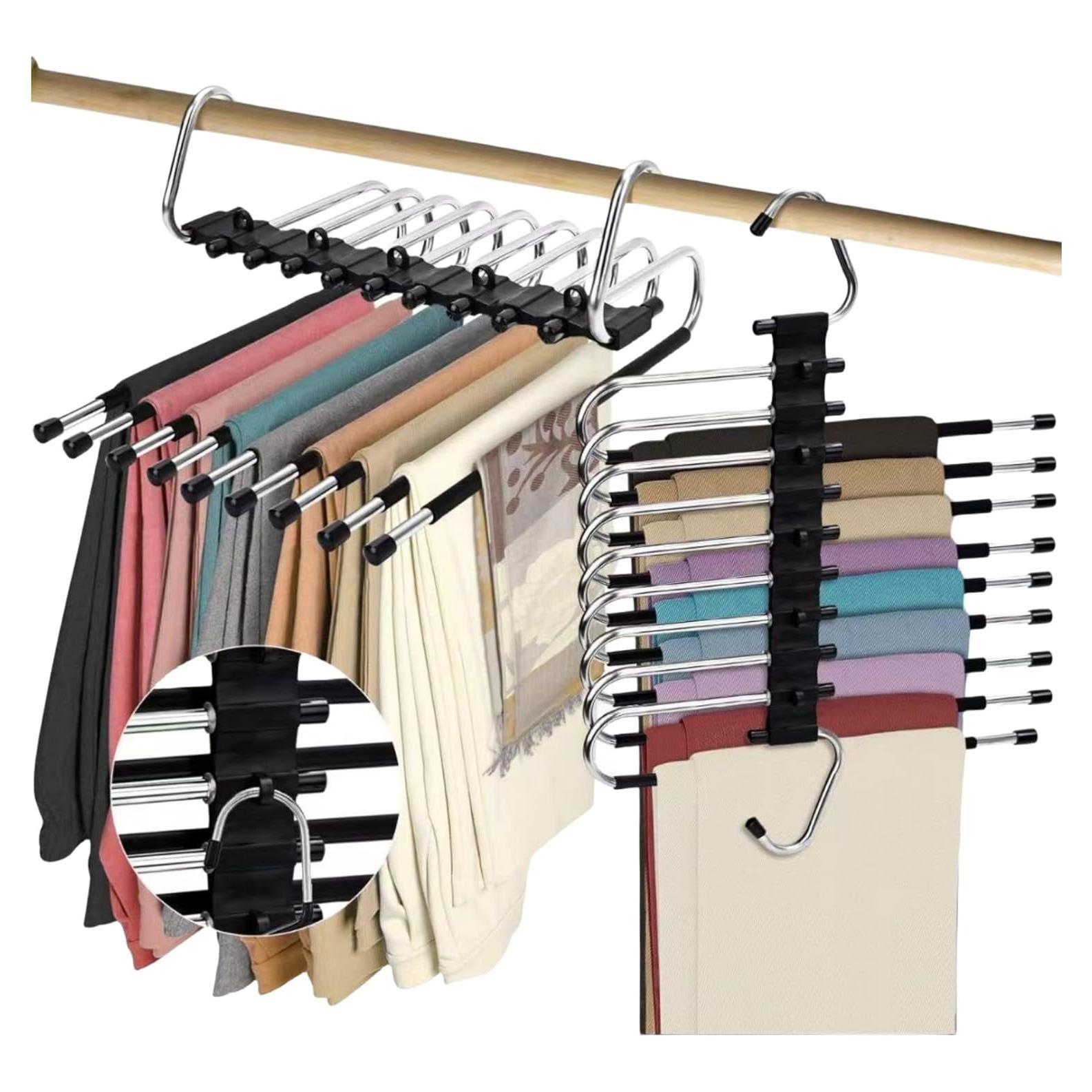 Perchas Plegables para Pantalones TRRCYLP - 2 Pack Ahorra Espacio