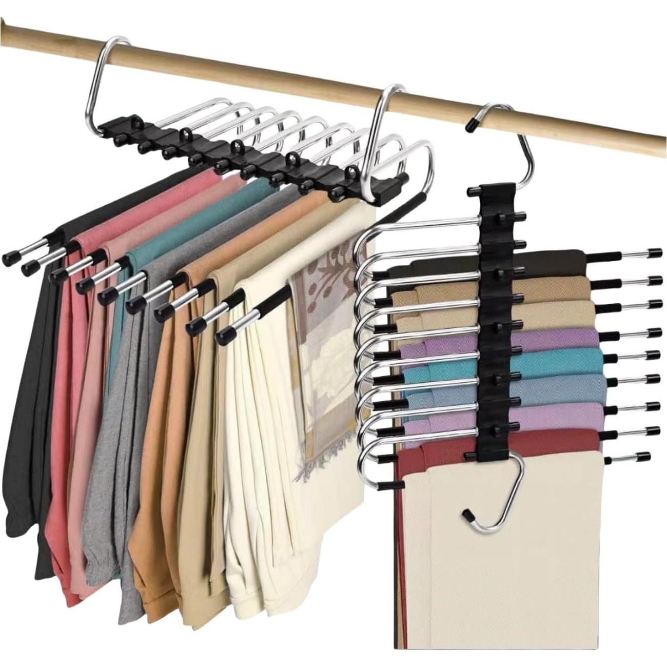 Perchas Plegables para Pantalones TRRCYLP - 2 Pack Ahorra Espacio