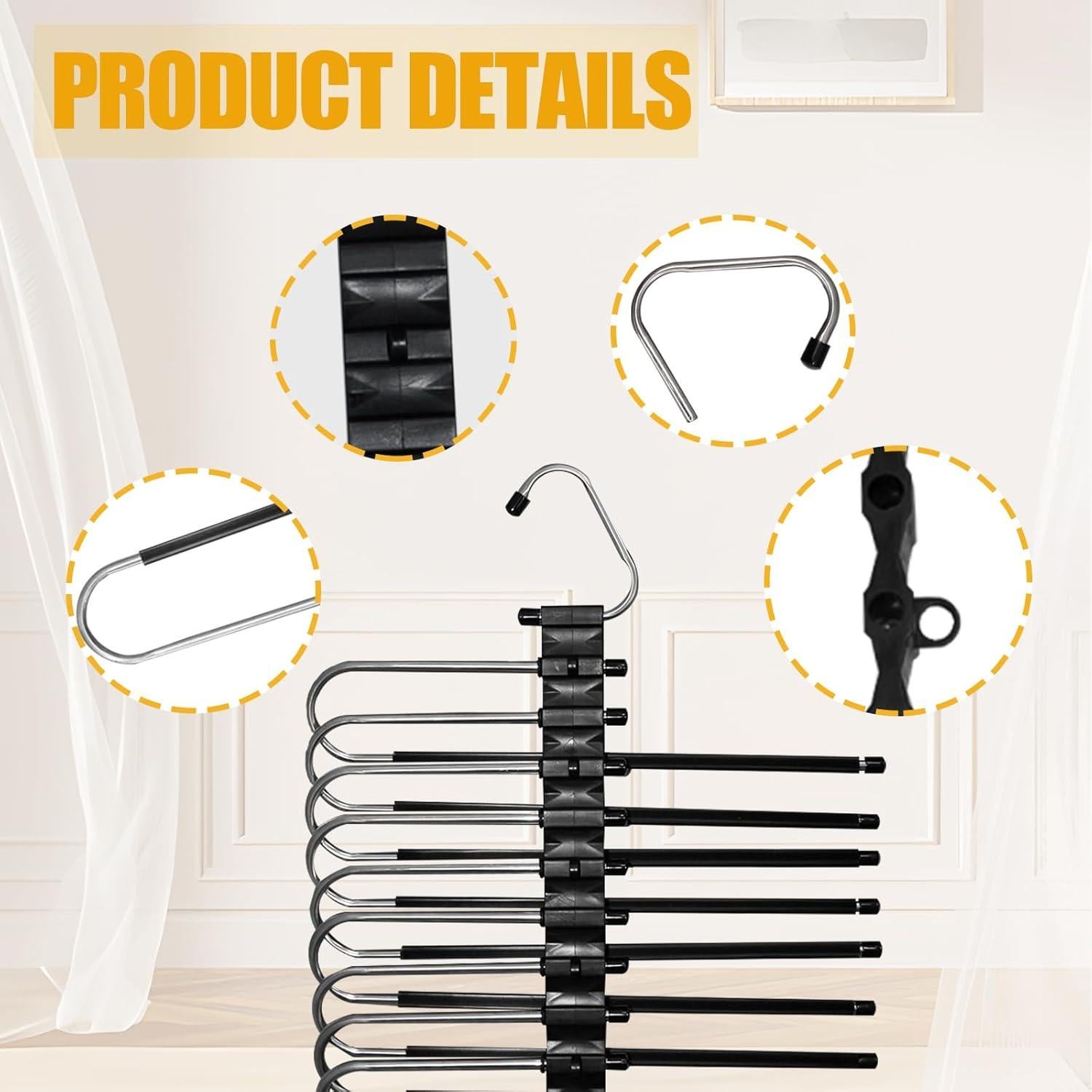 Perchas Plegables para Pantalones TRRCYLP - 2 Pack Ahorra Espacio