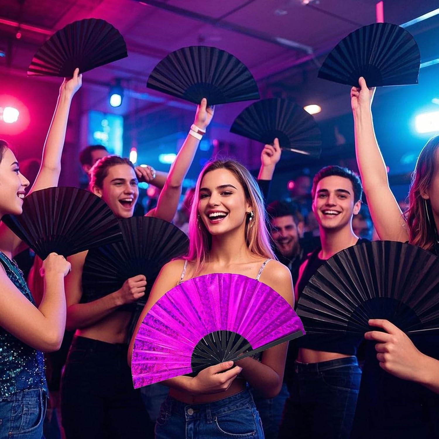 Abanico Plegable de Danza Grombolar 33 cm Rosa Brillante