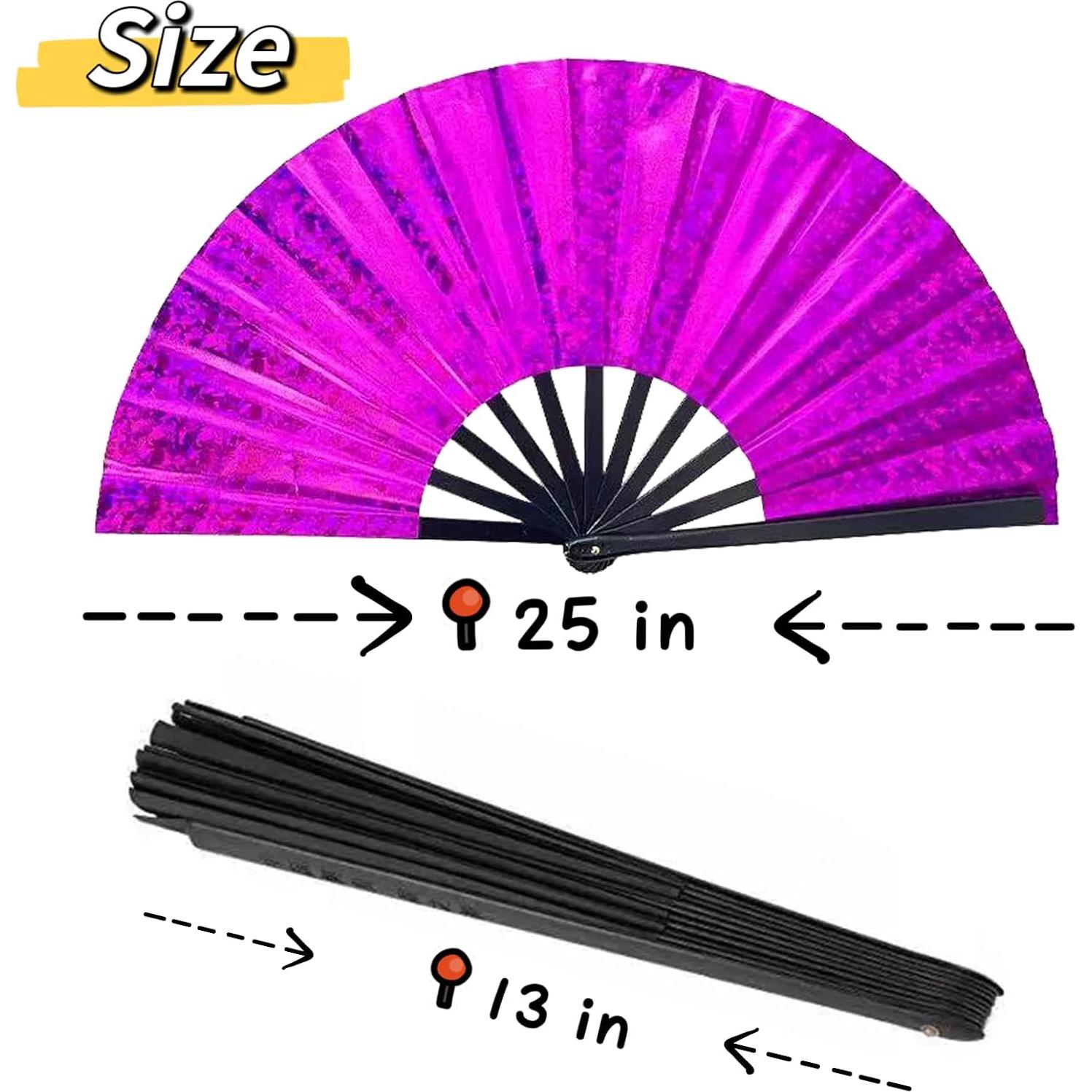 Abanico Plegable de Danza Grombolar 33 cm Rosa Brillante