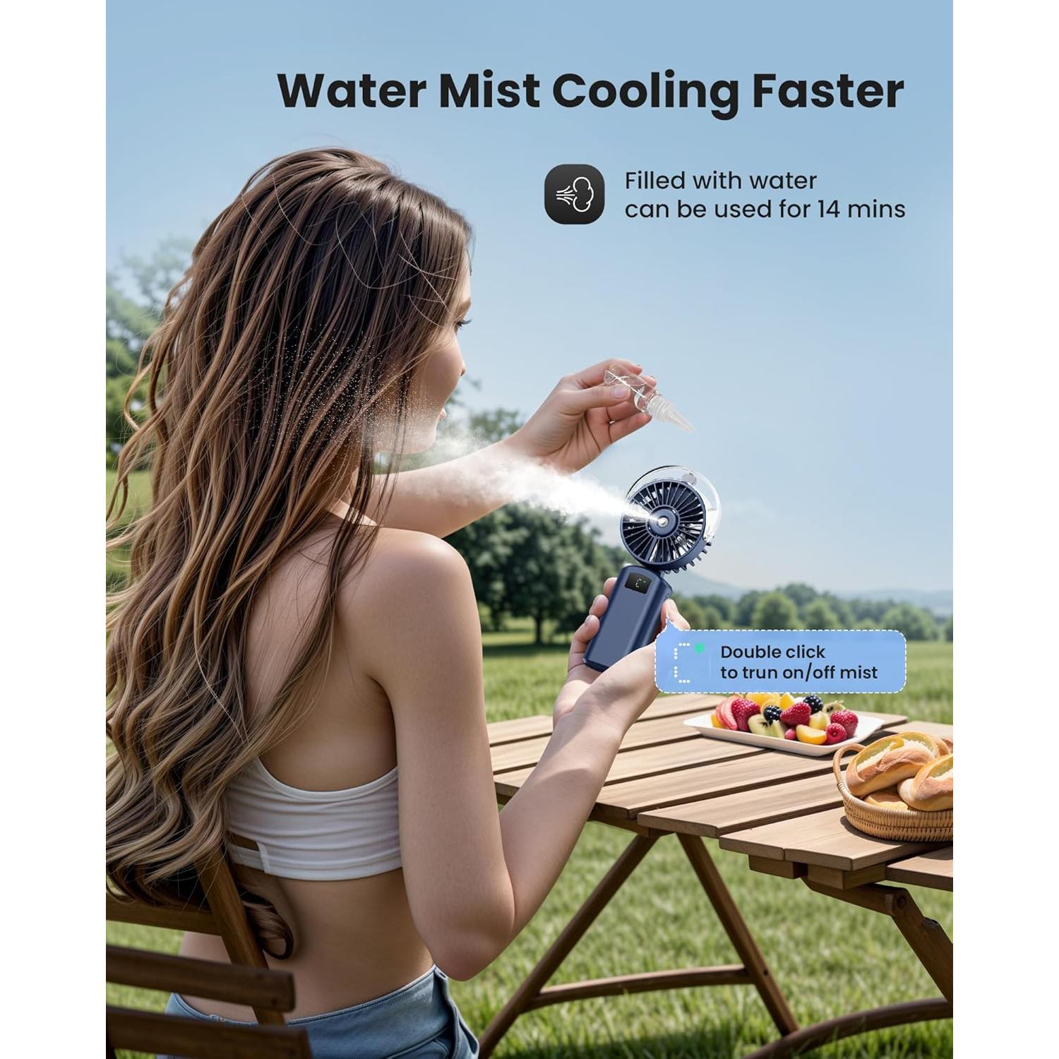 Ventilador Portátil de Nebulización Gaiatop HF-07 3 Velocidades