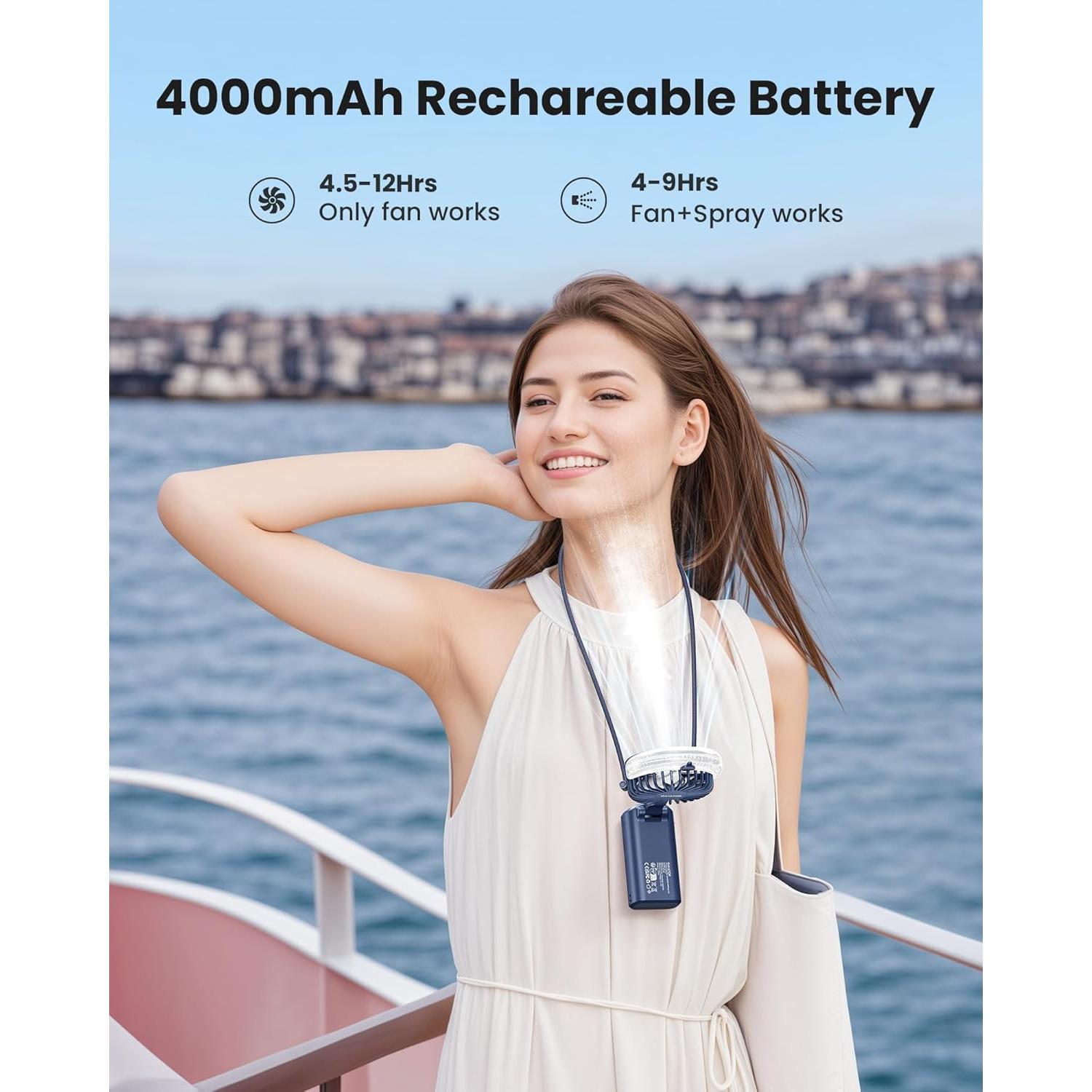 Ventilador Portátil de Nebulización Gaiatop HF-07 3 Velocidades