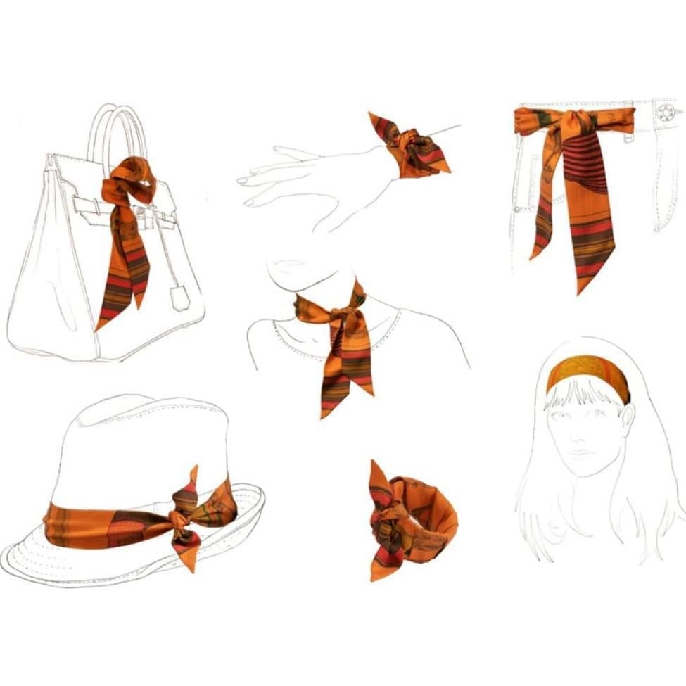 Bufanda de Seda de Morera JERLA 100% Multiusos 125x6.5cm