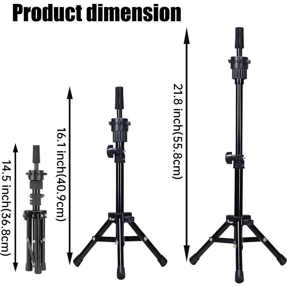 Soporte de Peluca Tripode Plegable Dansee Ajustable 36-55cm