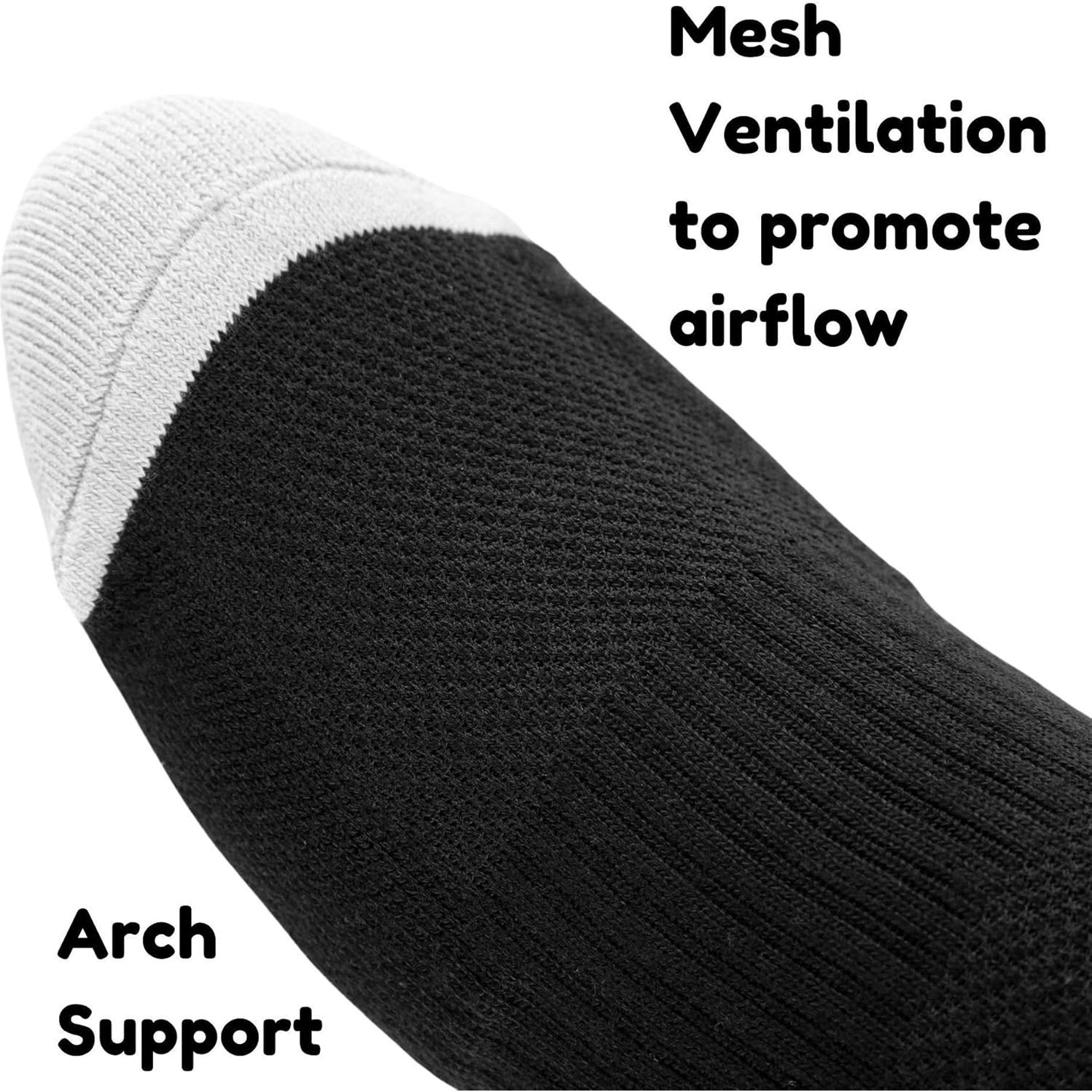 Calcetines atléticos de tripulación para hombres - 3 pares, control de humedad y soporte de arco