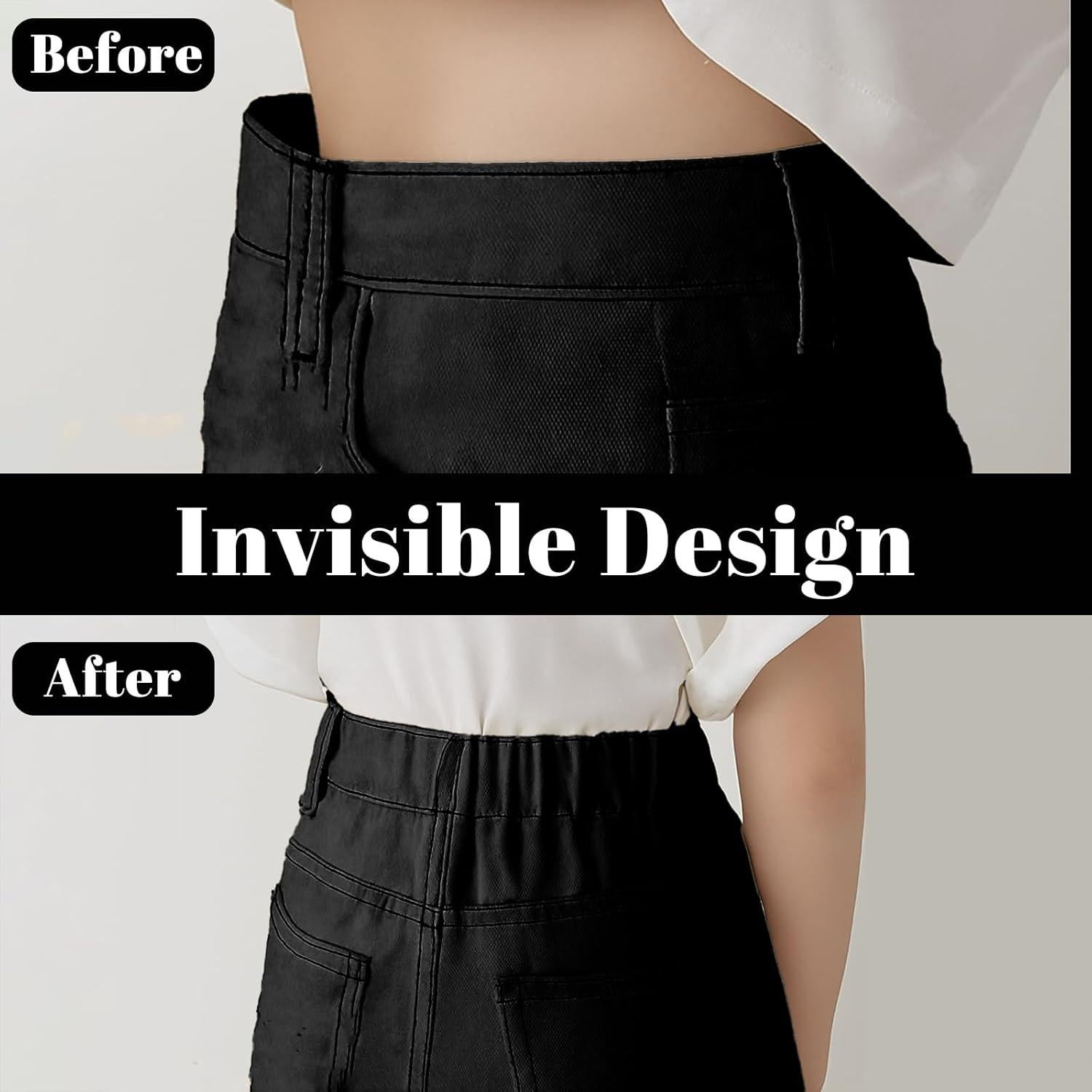 10 Piezas Ajustador Elástico de Cintura LIQWEI Negro