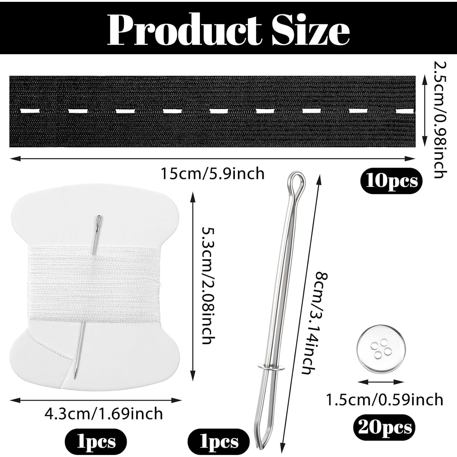 10 Piezas Ajustador Elástico de Cintura LIQWEI Negro