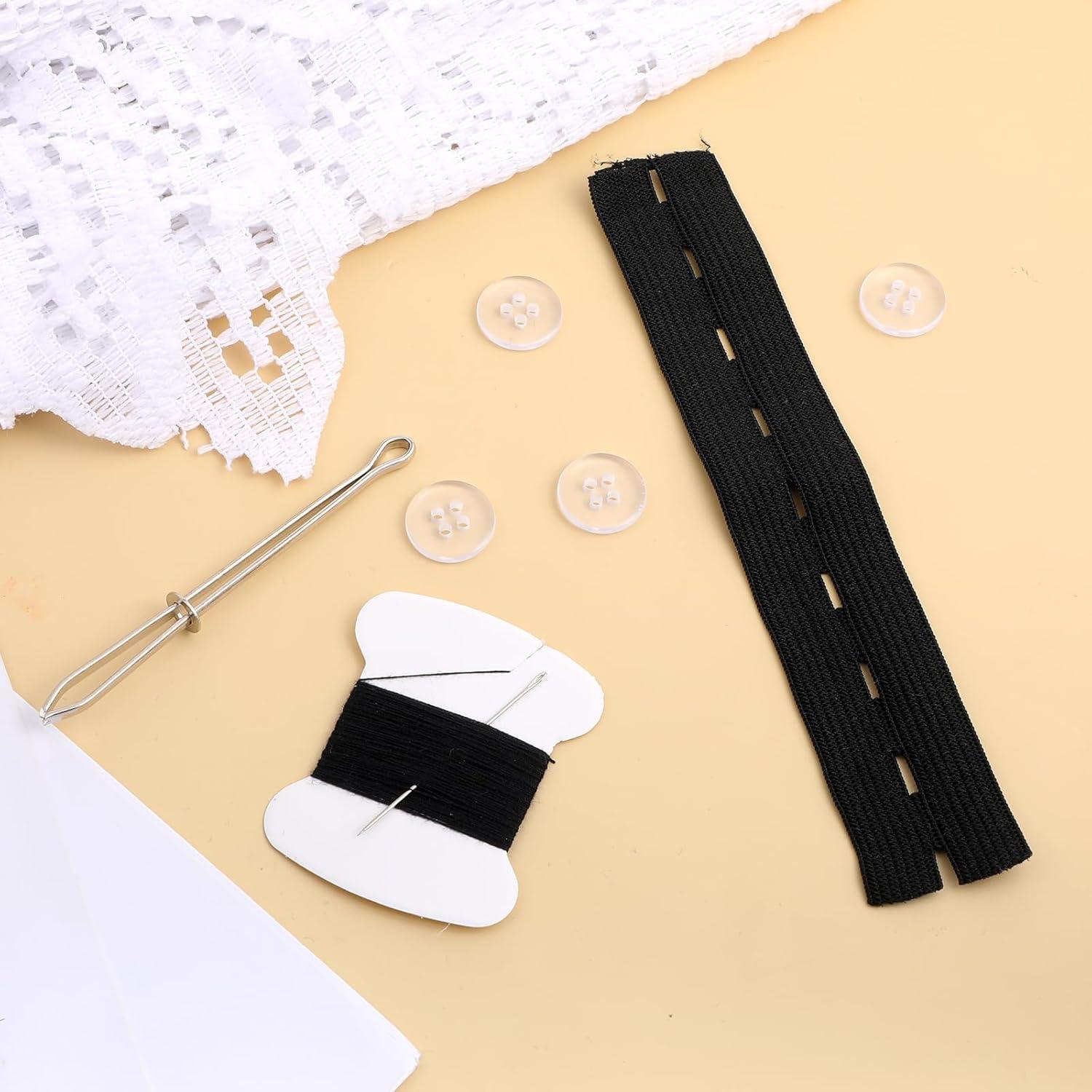 10 Piezas Ajustador Elástico de Cintura LIQWEI Negro