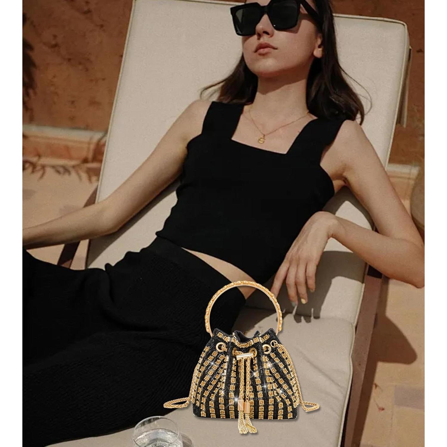 Bolso de Noche Brillante Sweetovo con Diamantes Imitación